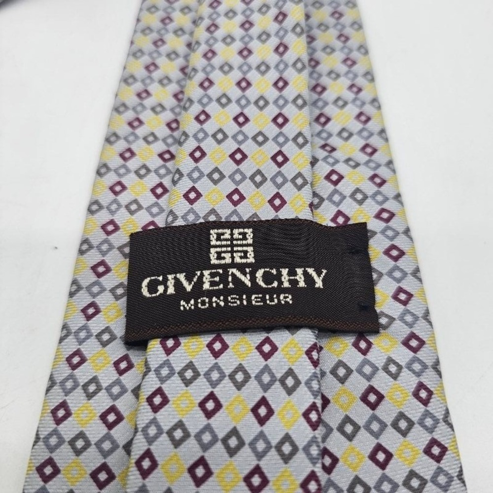 Givenchy Monsieur Necktie Men Multi Color Geometric Silk Diamond Made in Italy